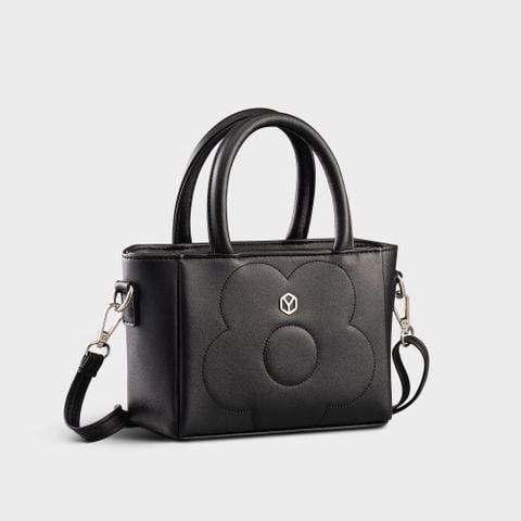 Túi Yuumy (Thời trang nữ họa tiết bông hoa - Túi xách da Seasand YTX66D) màu đen
