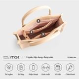  Túi Yuumy (Thời trang nữ cỡ nhỏ chần chỉ - Túi xách da Seasand YTX67K) màu kem 