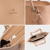  Túi Yuumy ( Thời trang nữ công sở dáng đứng - Túi xách da Bergen YTX55K ) - Kem 