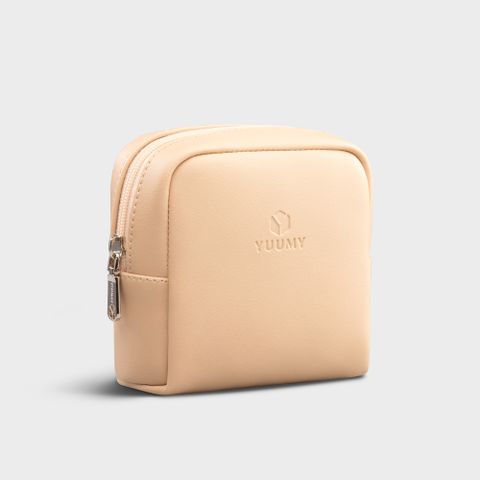 Túi Yuumy (Thời trang nữ đựng đồ trang điểm cỡ nhỏ - Túi da Seasand YMP1K) màu kem