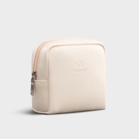 Túi Yuumy (Thời trang nữ đựng đồ trang điểm cỡ nhỏ - Túi da Seasand YMP1T) màu trắng