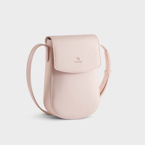 Túi đeo chéo da nữ dáng đứng nắp gập thanh lịch Yuumy Seasand YN258HA màu hồng dâu