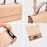  Túi Yuumy ( Thời trang nữ nắp gập dáng vuông size 22 - Túi đeo chéo da Seasand YN197K ) - Kem 