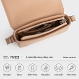  Túi Yuumy ( Thời trang nữ size 22 - Túi đeo chéo da YN221K ) - Kem 