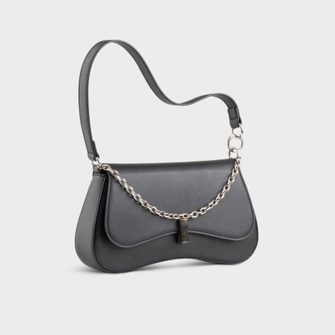 Túi xách đeo vai da nữ thiết kế đơn giản trẻ trung Yuumy Seasand YN226D màu đen