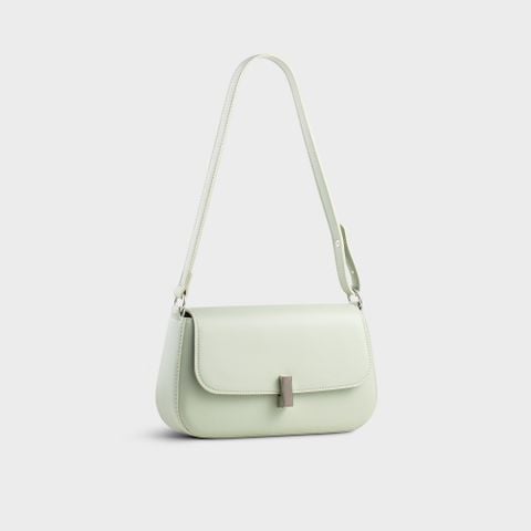 Túi đeo vai da nữ trơn phối khóa kim loại Yuumy Seasand YN263XN màu xanh ngọc