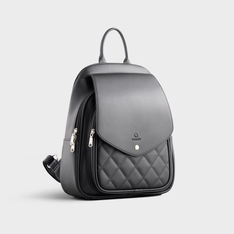 Balo Yuumy (Thời trang nữ đựng vừa A4 - Balo da Seasand YBA108D) màu đen