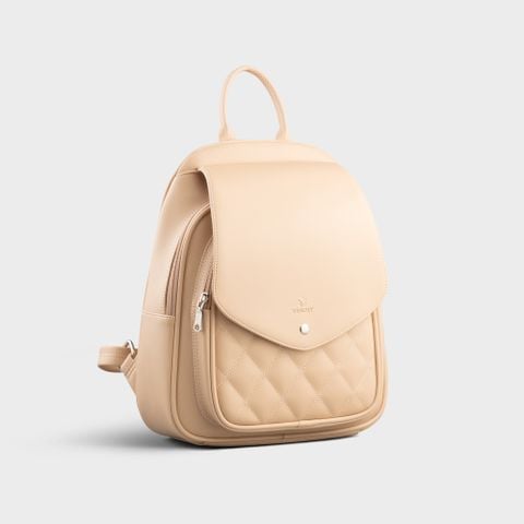 Balo Yuumy (Thời trang nữ đựng vừa A4 - Balo da Seasand YBA108K)  màu kem