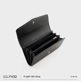  Ví Yuumy (Thời trang nữ cầm tay - Ví da Seasand YV32D) màu đen 