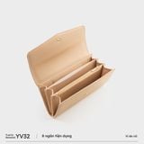  Ví Yuumy (Thời trang nữ cầm tay - Ví da Seasand YV32K) màu kem 