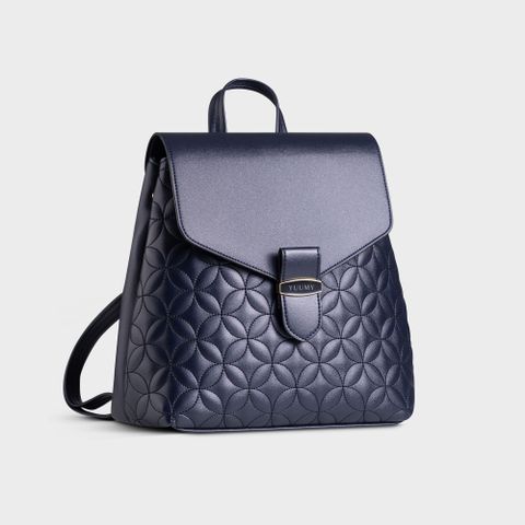 Balo da nữ khóa logo trang trí Yuumy Seasand YBA80X Màu xanh đen