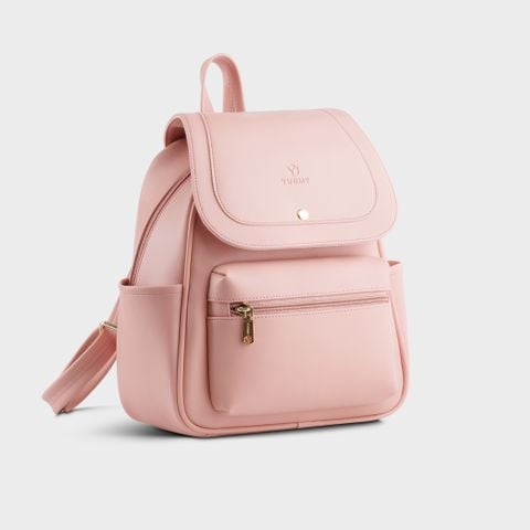  Balo Yuumy ( Thời trang nữ kiểu dáng nắp gập cỡ lớn - Balo da Seasand YBA68HP ) - Hồng phấn 