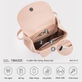  Balo Yuumy ( Thời trang nữ nắp gập - Balo da Seasand YBA103K ) - Kem 