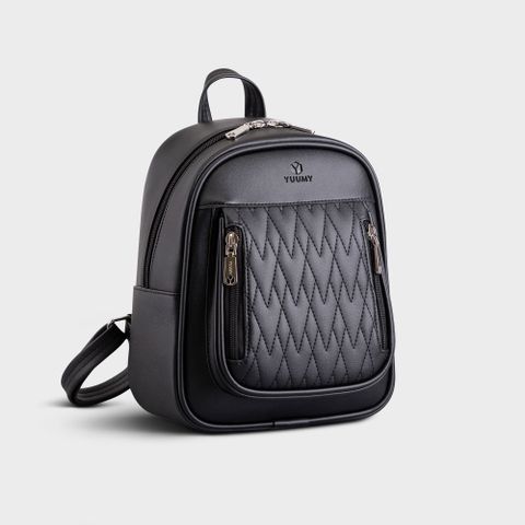Balo da nữ phối 2 khóa kéo cao cấp Yuumy Seasand YBA79D màu đen