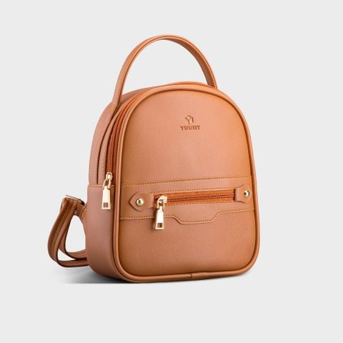  Balo Yuumy ( Thời trang nữ mini phối khóa - Balo da  YBA25B ) màu bò 
