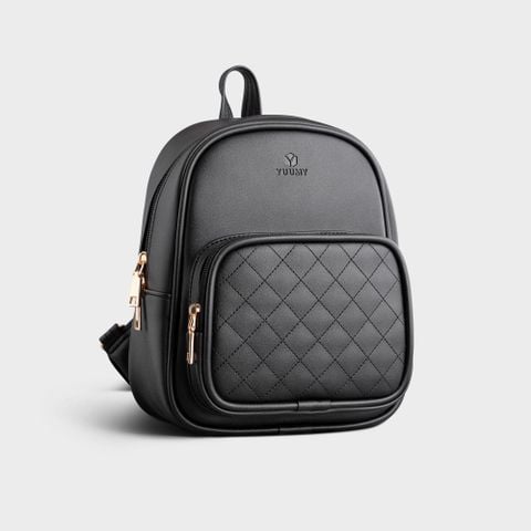  Balo Yuumy ( Thời trang nữ cỡ trung chần chỉ - Balo da Seasand  YBA35D ) màu đen 