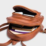  Balo Yuumy ( Thời trang nữ cỡ trung - Balo da YBA4BD ) màu bò đậm 