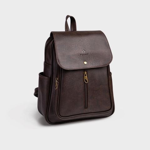  Balo Yuumy ( Thời trang nữ basic đựng vừa A4 - Balo da YBA5N ) màu nâu 