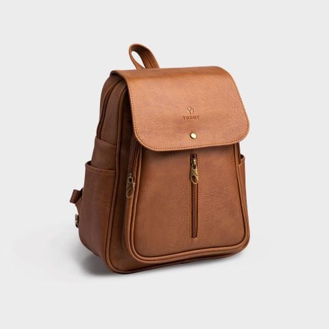  Balo Yuumy ( Thời trang nữ basic đựng vừa A4 - Balo da Liberal YBA5BN ) màu bò nhạt 