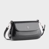  Túi Yuumy ( Thời trang nữ phối nắp gập size 25 - Túi đeo chéo da Smooth YN252D ) - Đen 