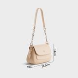  Túi Yuumy ( Thời trang nữ phối nắp gập size 25 - Túi đeo chéo da Smooth YN252K ) - Kem 