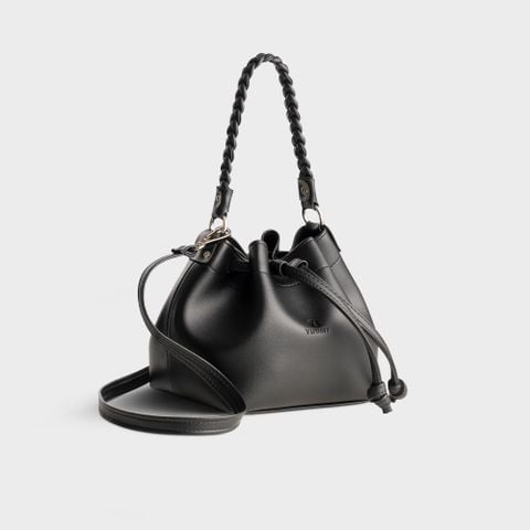 Túi đeo chéo da nữ thiết kế dây rút thời trang Yuumy Seasand YN265D màu đen