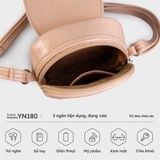  Túi Yuumy ( Thời trang nữ size 11 - Túi đeo chéo da YN180D màu đen 