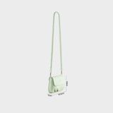  Túi Yuumy ( Thời trang nữ xếp nhún phối nắp gập size 20 - Túi đeo chéo da Seasand YN260XN ) - Xanh ngọc 