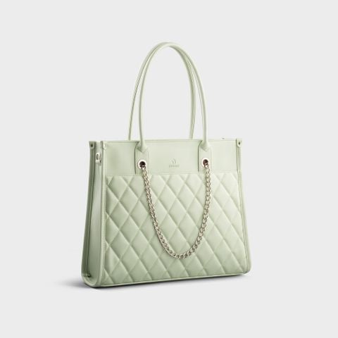 Túi Yuumy (Thời trang nữ cỡ lớn phối xích trang trí - Túi xách da Seasand YTX65XN) màu xanh ngọc