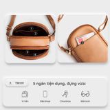  Túi Yuumy ( Thời trang nữ size 12 - Túi đeo chéo da YN119N ) màu nâu 