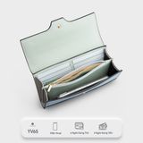  Ví Yuumy ( Thời trang nữ dáng dài phối màu - Ví da Seasand YV65XN ) Màu xanh ngọc 
