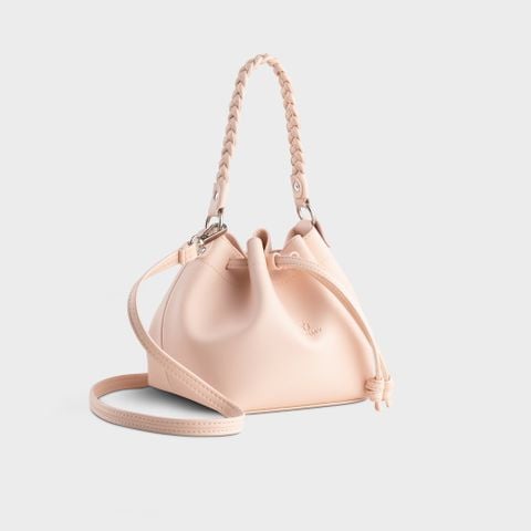 Túi đeo chéo da nữ thiết kế dây rút thời trang Yuumy Seasand YN265HA màu hồng dâu