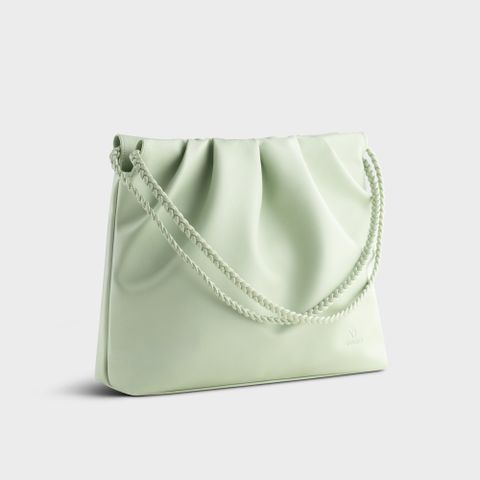 Túi xách da nữ thiết kế nếp nhăn sáng tạo Yuumy Seasand YTX58XN màu xanh ngọc