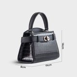  Túi Yuumy ( Thời trang nữ size 19 phối khóa xoay - Túi đeo chéo da Verein YN232D ) - Đen 