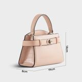  Túi Yuumy ( Thời trang nữ size 19 phối khóa xoay - Túi đeo chéo da Verein YN232K ) - Kem 