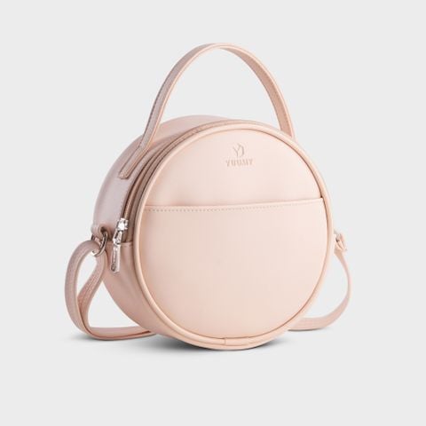 Túi đeo chéo da nữ dáng tròn phối ngăn Yuumy Seasand YN261HA màu hồng dâu