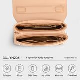 Túi Yuumy ( Thời trang nữ size 25 - Túi đeo chéo da Seasand YN206K ) Màu kem 