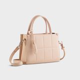  Túi Yuumy ( Thời trang nữ dáng vuông viền chỉ size 20 - Túi đeo chéo da Smooth YN250K ) - Kem 