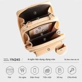  Túi Yuumy ( Thời trang nữ phối ngăn nắp gập mini - Túi đeo chéo da Seasand YN245HD ) - Hồng đất 