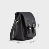  Túi Yuumy ( Thời trang nữ size 13 - Túi đeo chéo da YN118D ) màu đen 