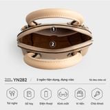  Túi Yuumy (Thời trang nữ dáng hến size 20 - Túi đeo chéo da Seasand YN282HA) màu hồng dâu 