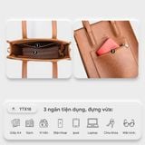  Túi xách nữ công sở đựng laptop dáng đứng tote thời trang Yuumy YTX18N màu nâu 
