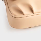  Túi Yuumy ( Thời trang nữ xếp nhún phối nắp gập size 20 - Túi đeo chéo da Seasand YN260K ) - Kem 