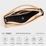  Túi Yuumy ( Thời trang nữ dáng bầu size 23 - Túi đeo chéo da Smooth YN251K ) - Kem 