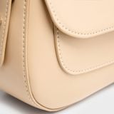  Túi Yuumy ( Thời trang nữ phối nắp gập size 25 - Túi đeo chéo da Smooth YN252K ) - Kem 