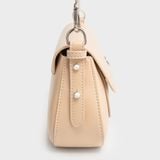  Túi Yuumy ( Thời trang nữ phối nắp gập size 25 - Túi đeo chéo da Smooth YN252K ) - Kem 