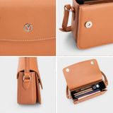  Túi Yuumy ( Thời trang nữ size 21 - Túi đeo chéo da YN175D ) màu đen 