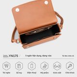  Túi Yuumy ( Thời trang nữ size 21 - Túi đeo chéo da YN175D ) màu đen 