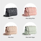  Túi Yuumy ( Thời trang nữ size 23 - Túi đeo chéo da YN212D ) - Đen 