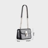  Túi đeo chéo da nữ thiết kế phối khóa trang trí Yuumy Seasand YN186D màu đen 